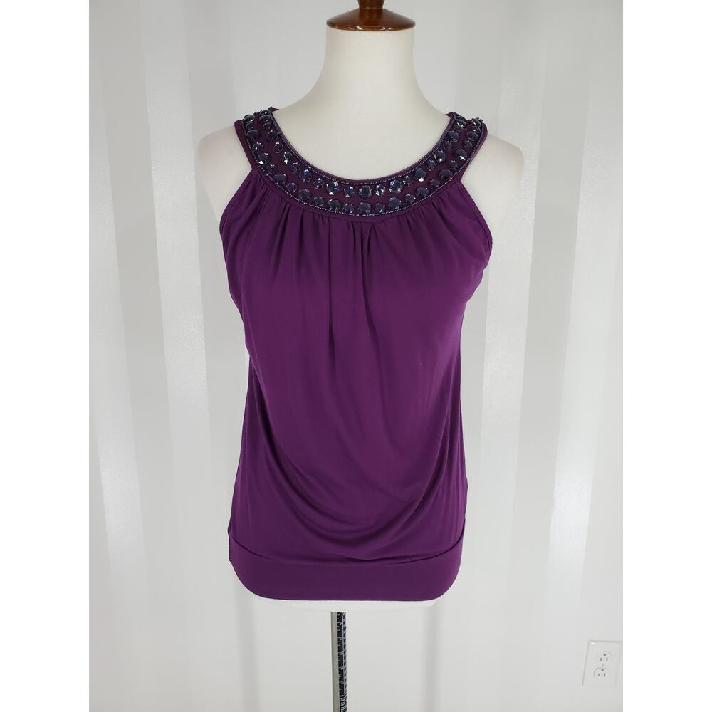 H&M Women's Purple Sleeveless Top w/ Gems Sz XS